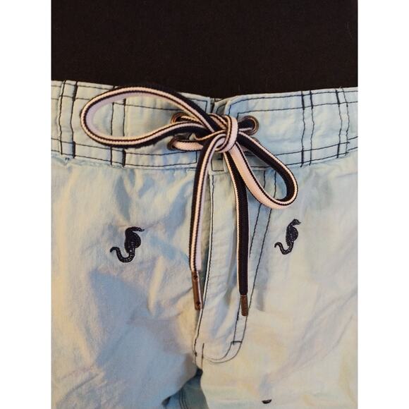 Cremieux Swimwear Men's Trunks Light Blue w/Seahorses Size L - Picture 2 of 6